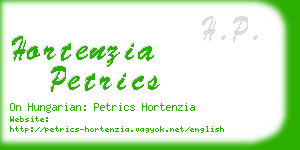 hortenzia petrics business card